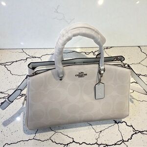 Coach Cream Signature Canvas Crossbody Satchel